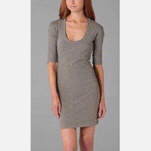 James Perse Dress cotton scoop knee length womens Gray large contemporary office